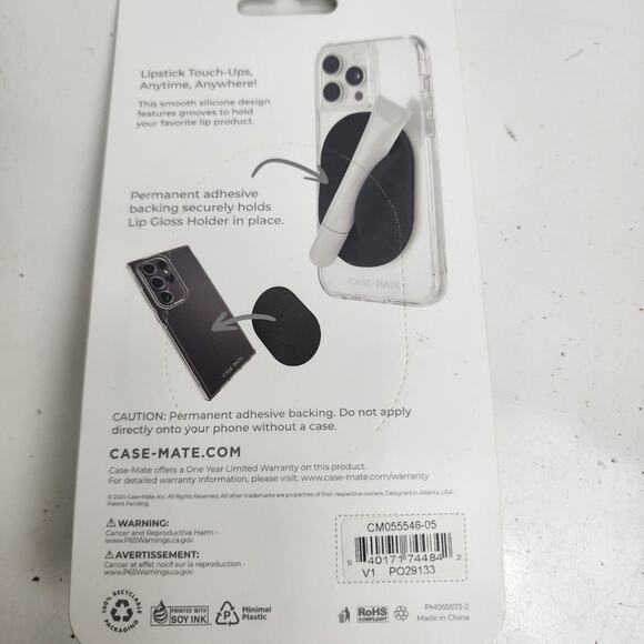 Case-Mate Lip Gloss Holder Attaches Permanently to a Phone Case Pale Pink - Picture 2 of 2